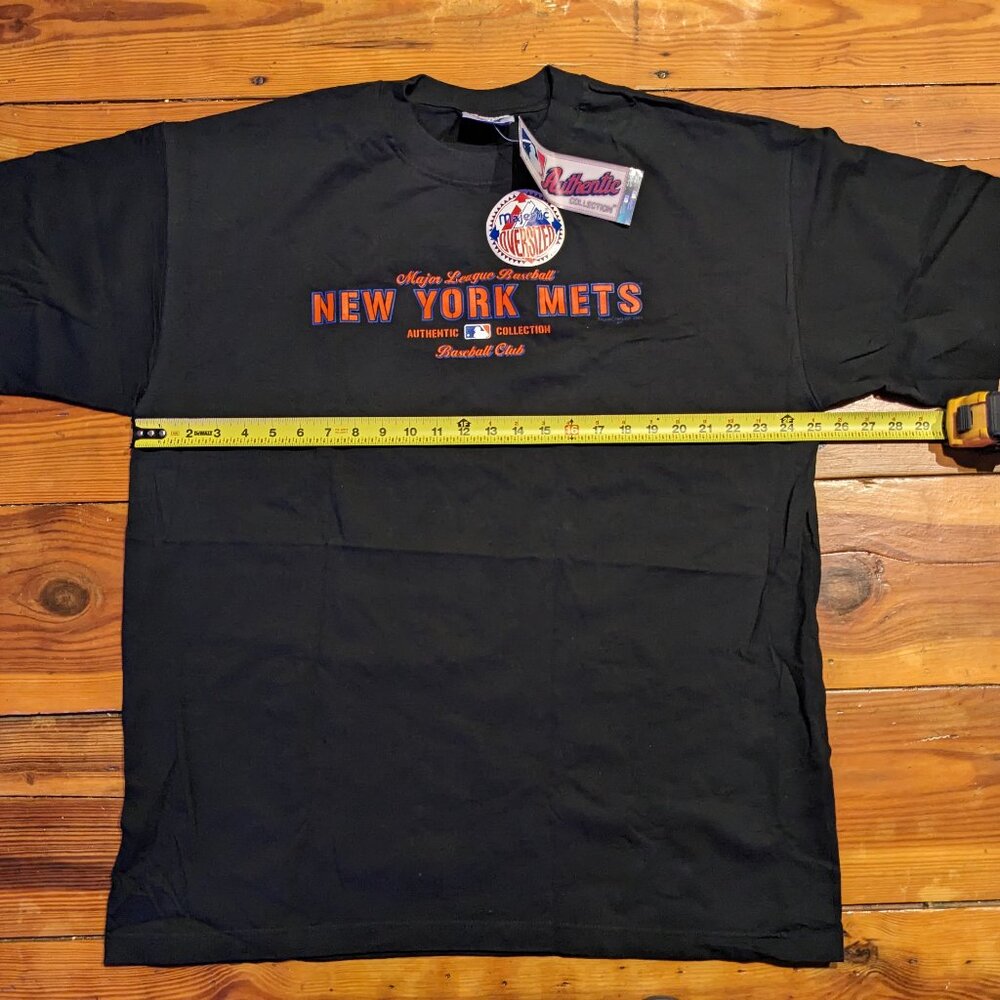 VINTAGE MLB New York Mets T-SHIRT Over Sized AUTH. Black ( XL )/DEAD STOCK &TAG